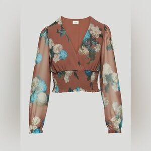 Wilfred Floral Sheer Sleeve Blouse